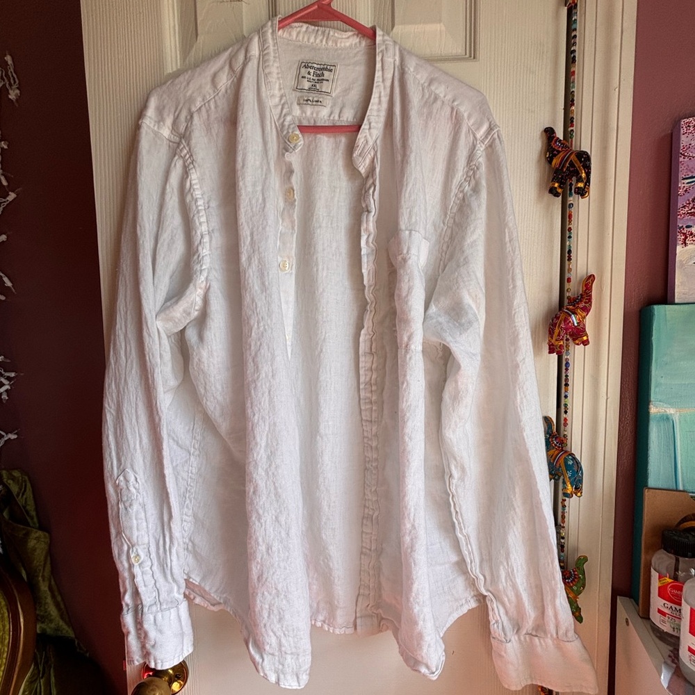 Abercrombie & Fitch Cream Linen Shirt